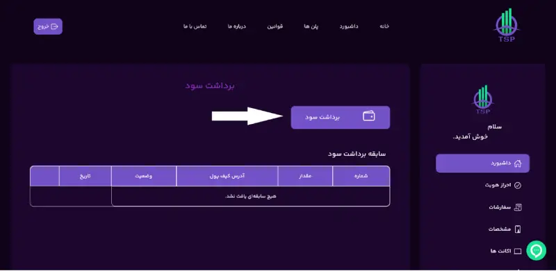 واریز و برداشت در پراپ فرم تامین سرمایه