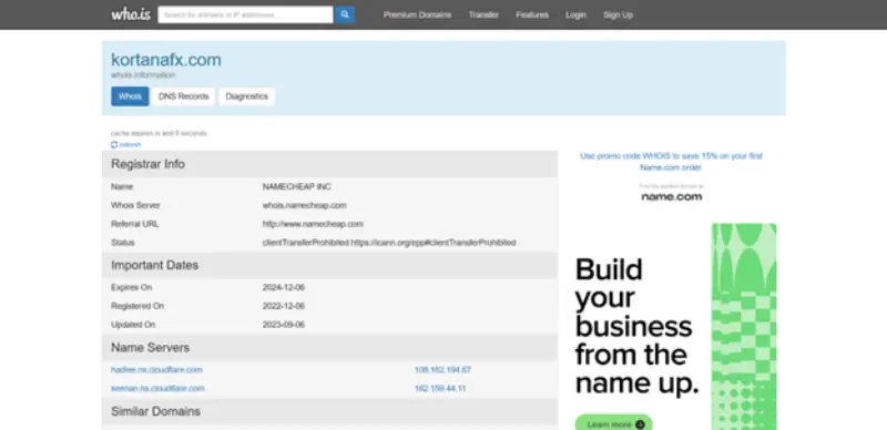 بررسی پراپ فرم کورتانا در سایت whois