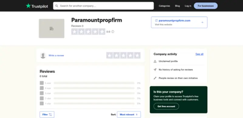 بررسی پراپ فرم پارامونت در سایت تراست پایلوت