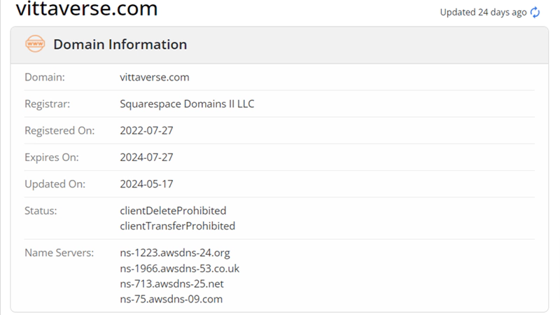 بررسی اعتبار سایت Vittaverse