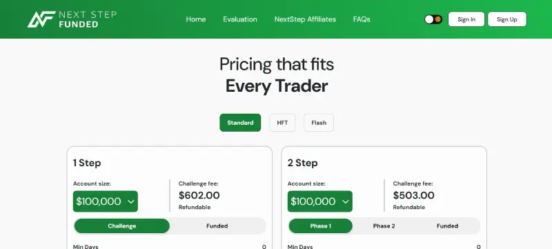 پراپ چالش دار نکست استپ فاند